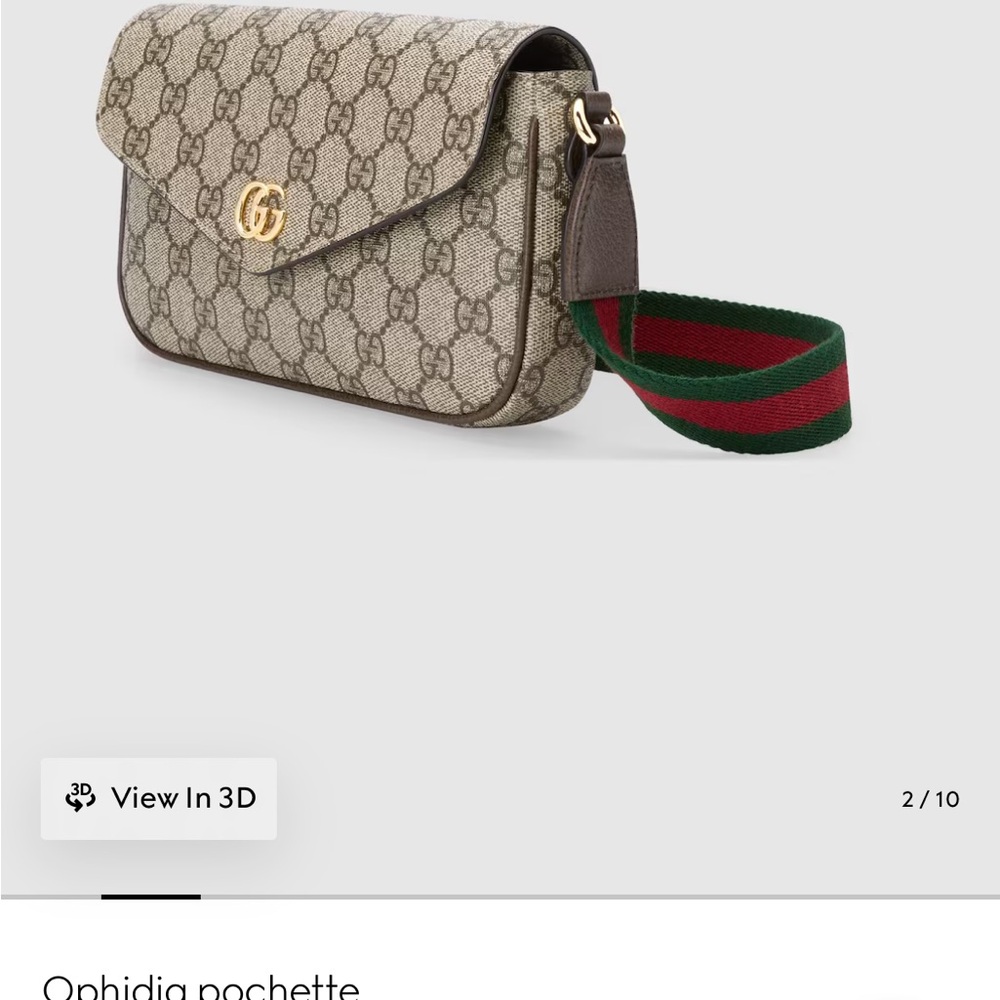 Gucci Beige and Brown Crossbody Bag Ophelia Pochette. NEVER USED!!